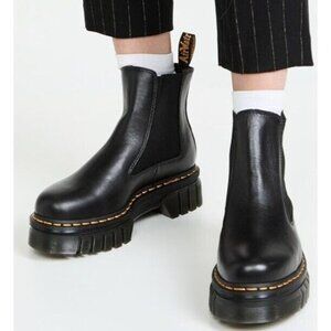Dr. Martens Audrick Chelsea Platform Ankle Boot Pull On Black Leather US 8 EU 39